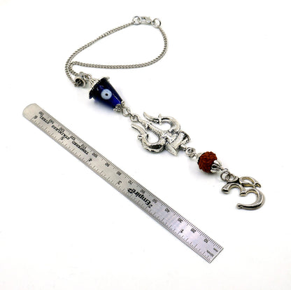 Lord Shiva Trishul and Damroo Pendant Evil Eye Hanging-Lord Shiva/Mahadev Trishul & OM Pendant Evil Eye Protection Door Knob Hanging