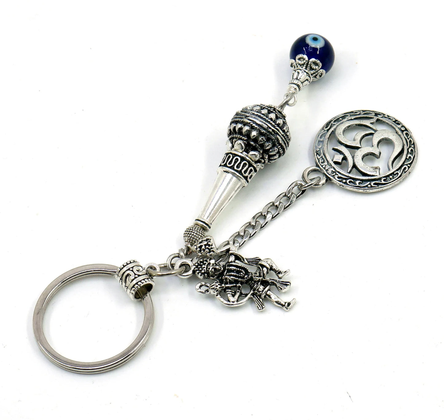Evil Eye Protection Hanumanji & Beautiful Desined Hanumanji ke Gada Charms with Divine OM Charm-Divine Combination Charms for Good Luck
