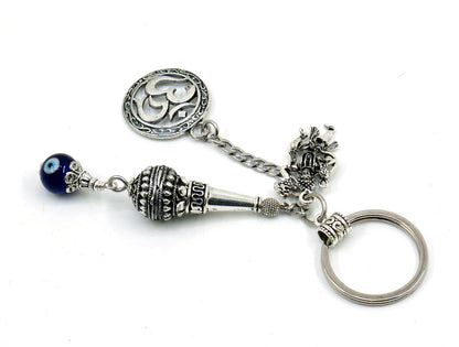 Evil Eye Protection Hanumanji & Beautiful Desined Hanumanji ke Gada Charms with Divine OM Charm-Divine Combination Charms for Good Luck