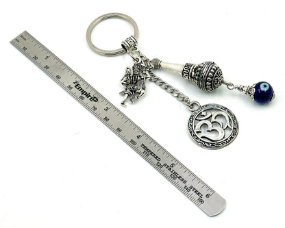 Evil Eye Protection Hanumanji & Beautiful Desined Hanumanji ke Gada Charms with Divine OM Charm-Divine Combination Charms for Good Luck