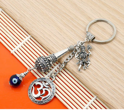 Evil Eye Protection Hanumanji & Beautiful Desined Hanumanji ke Gada Charms with Divine OM Charm-Divine Combination Charms for Good Luck