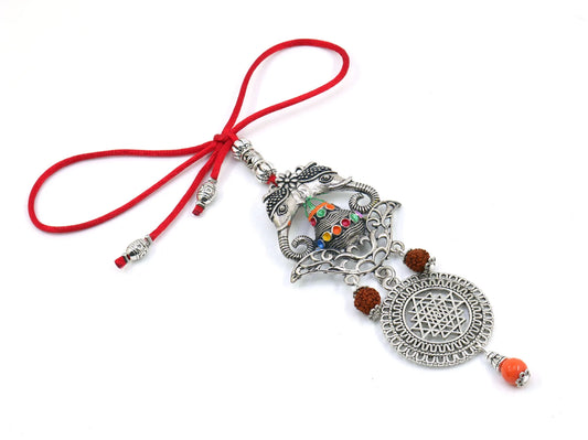 Very Rare Mangal Kalash Yantra Hanging | Mangal Kalash with Gajraj (Good Luck & Prosperity Elephants) and Sri Yantra | Prosperity Yantra