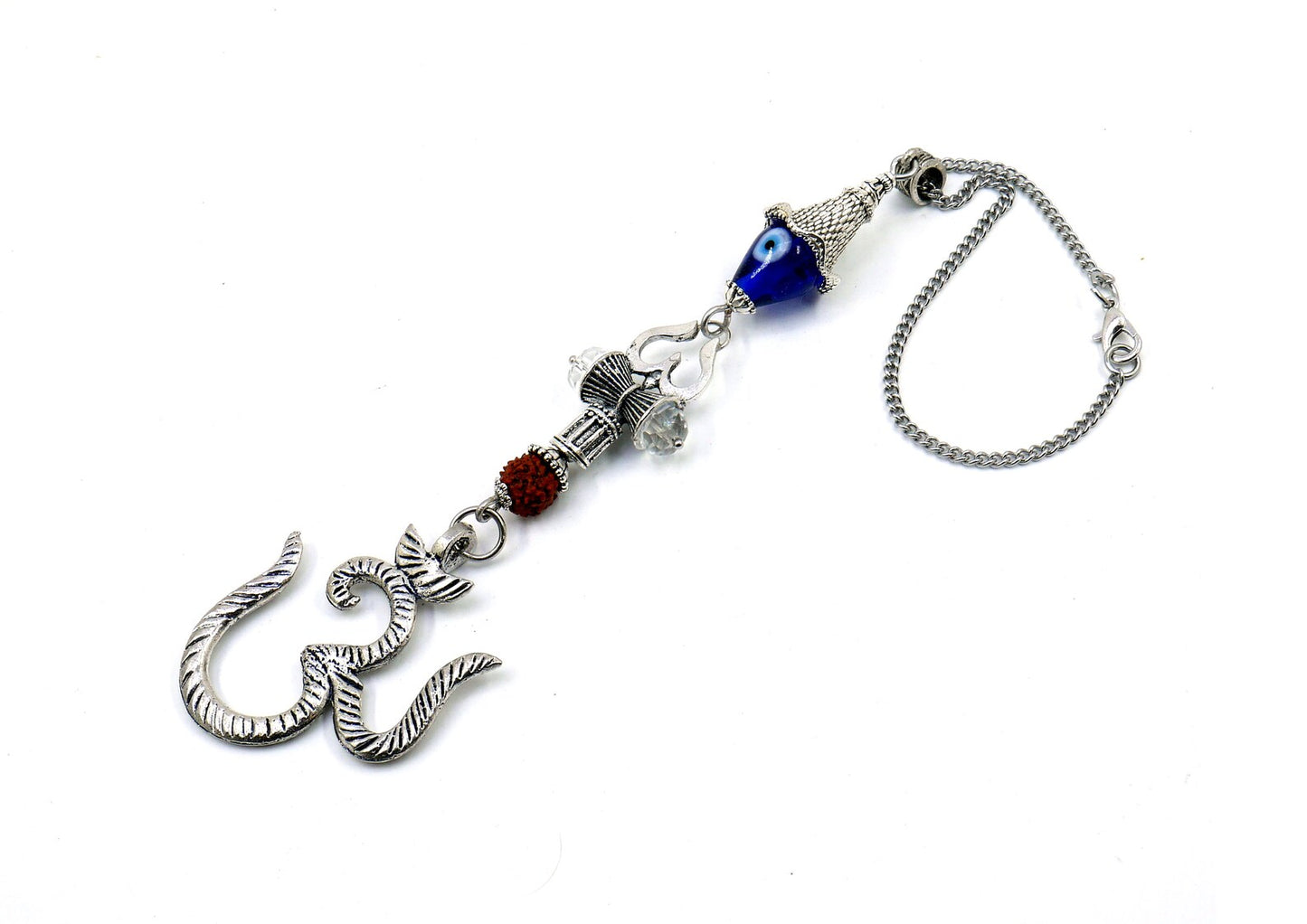 Evil Eye Protection Divine OM & Shiva Trishul Damroo Hanging for Car Rear View Mirror/Door/Business/Office-Nazar Protection