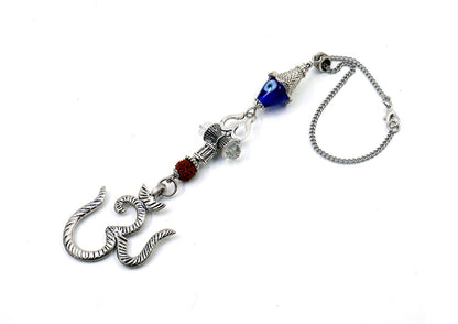 Evil Eye Protection Divine OM & Shiva Trishul Damroo Hanging for Car Rear View Mirror/Door/Business/Office-Nazar Protection