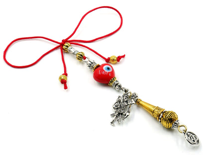 Evil Eye Protection Hanuman Ji ke Gada and Lord Hanuman Charm & Divine OM-Rare to Find Combination of Charms for Good Luck Protection