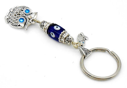 Evil Eye, Evil Eye Protection, Cute OWL Hanging in Antique Golden Colour for Home Wall/Office/Door/Car/Hand Bag for Good Luck & Prosperity