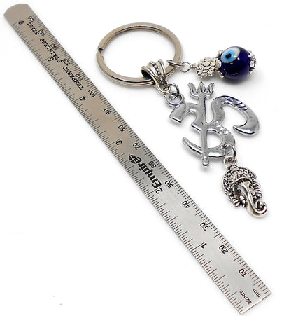 Evil Eye Protection Lord Ganesha & OM Key Ring/ Key Chain For Car, Office, Business, Work Place and Sweet Home-Negative Energies Protection