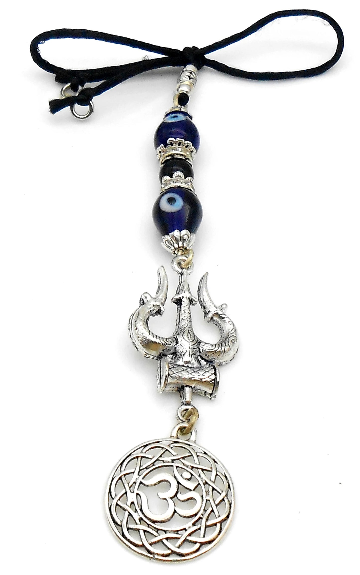 Lord Shiva Trishul and Damroo Pendant Evil Eye Hanging-Lord Shiva/Mahadev Trishul & OM Pendant Evil Eye Protection Door Knob Hanging