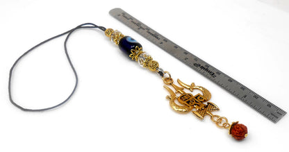 Evil Eye Protection Divine Shiva Trishul Pendant Car Mirror Hanging, Handbag/Backpack Hanging for Good Luck Protection