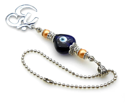Evil Eye Protection, Divine OM Car Rear View Mirror Ornament-Handbag Hanging for Evil Eye Protection Amulet and Good Luck Protection