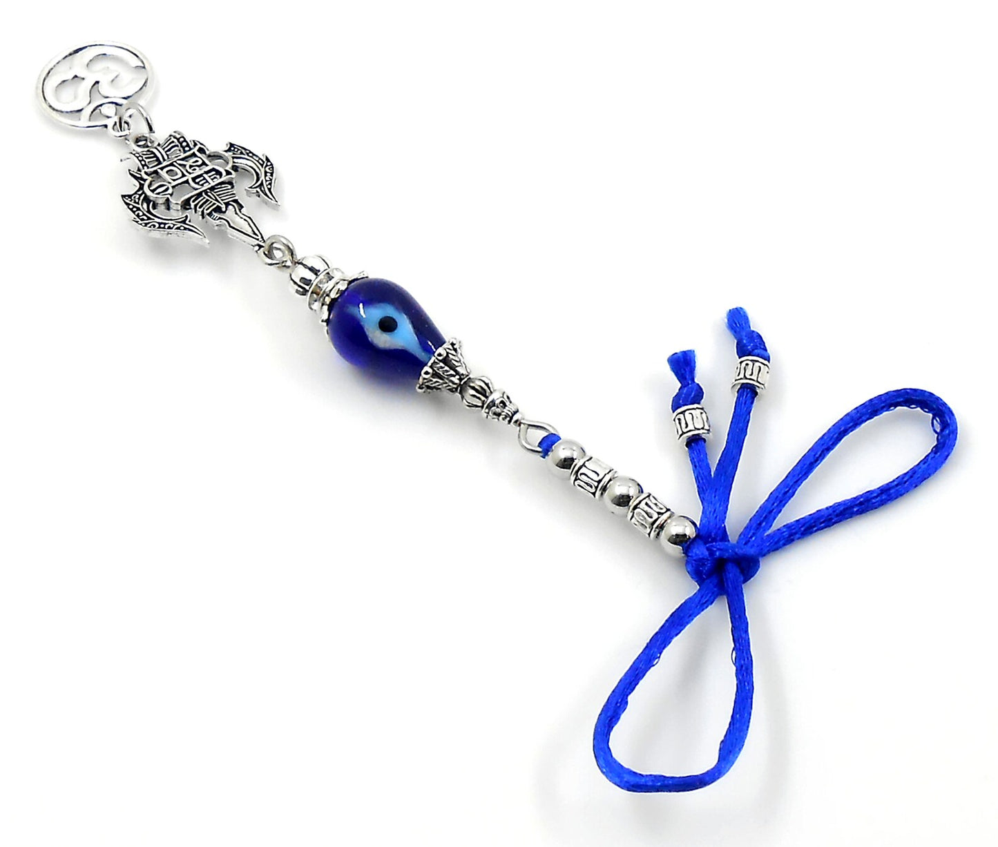 Lord Shiva Trishul and Damroo Pendant Evil Eye Hanging-Lord Shiva Trishul-Mahadev Trishul Pendant-Fabulous Antique Silver Door Knob Hanging