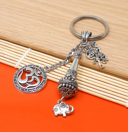 Evil eye Protection Lord Hanumanji Kavach(Amulet)-Indian Hindu Protection & Strength Key Ring for Home/Car/Office/Business-Hindu Deity Charm