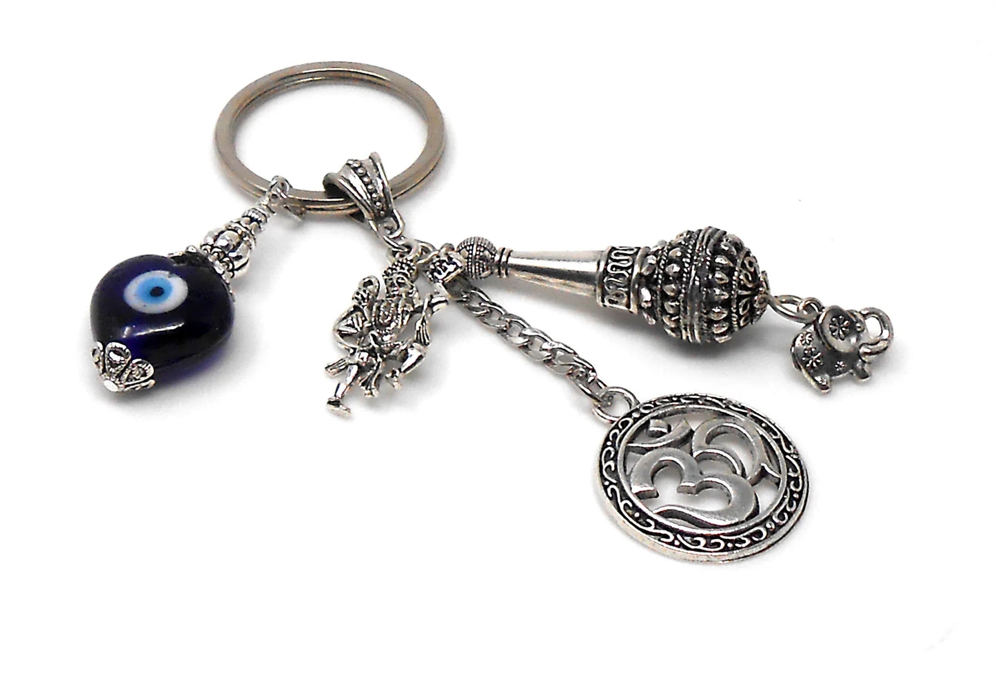 Evil eye Protection Lord Hanumanji Kavach(Amulet)-Indian Hindu Protection & Strength Key Ring for Home/Car/Office/Business-Hindu Deity Charm