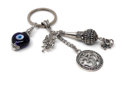 Evil eye Protection Lord Hanumanji Kavach(Amulet)-Indian Hindu Protection & Strength Key Ring for Home/Car/Office/Business-Hindu Deity Charm