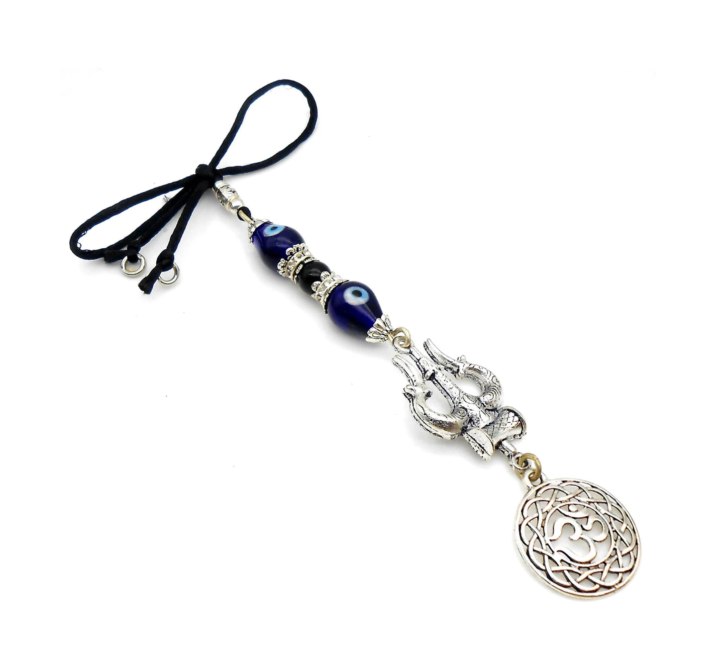 Lord Shiva Trishul and Damroo Pendant Evil Eye Hanging-Lord Shiva/Mahadev Trishul & OM Pendant Evil Eye Protection Door Knob Hanging