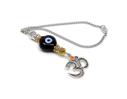 Divine OM & Buddha Car Rear View Mirror Ornament-Handbag Hanging for Evil Eye Protection Amulet and Good Luck Protection