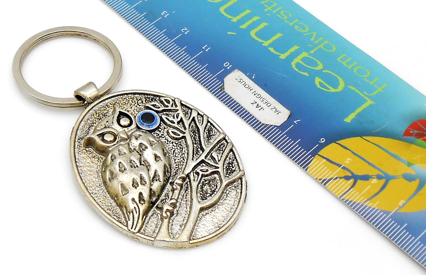 Owl | 3D Lucky Owl Evil Eye Protection KeyRing | Owl Good Luck Charm Ornament | Sharp Focus | Positive Vibes | Intuition Power | InnerWisdom