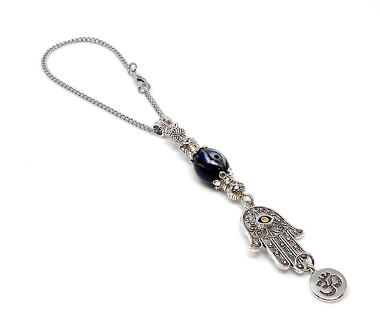 Evil Eye, Hamsa Hand Pendant Evil Eye Protection Car Rear View Mirror Hanging, Hamsa Hand Jewerely, Good Luck Car Decor, Travel Safe Gift