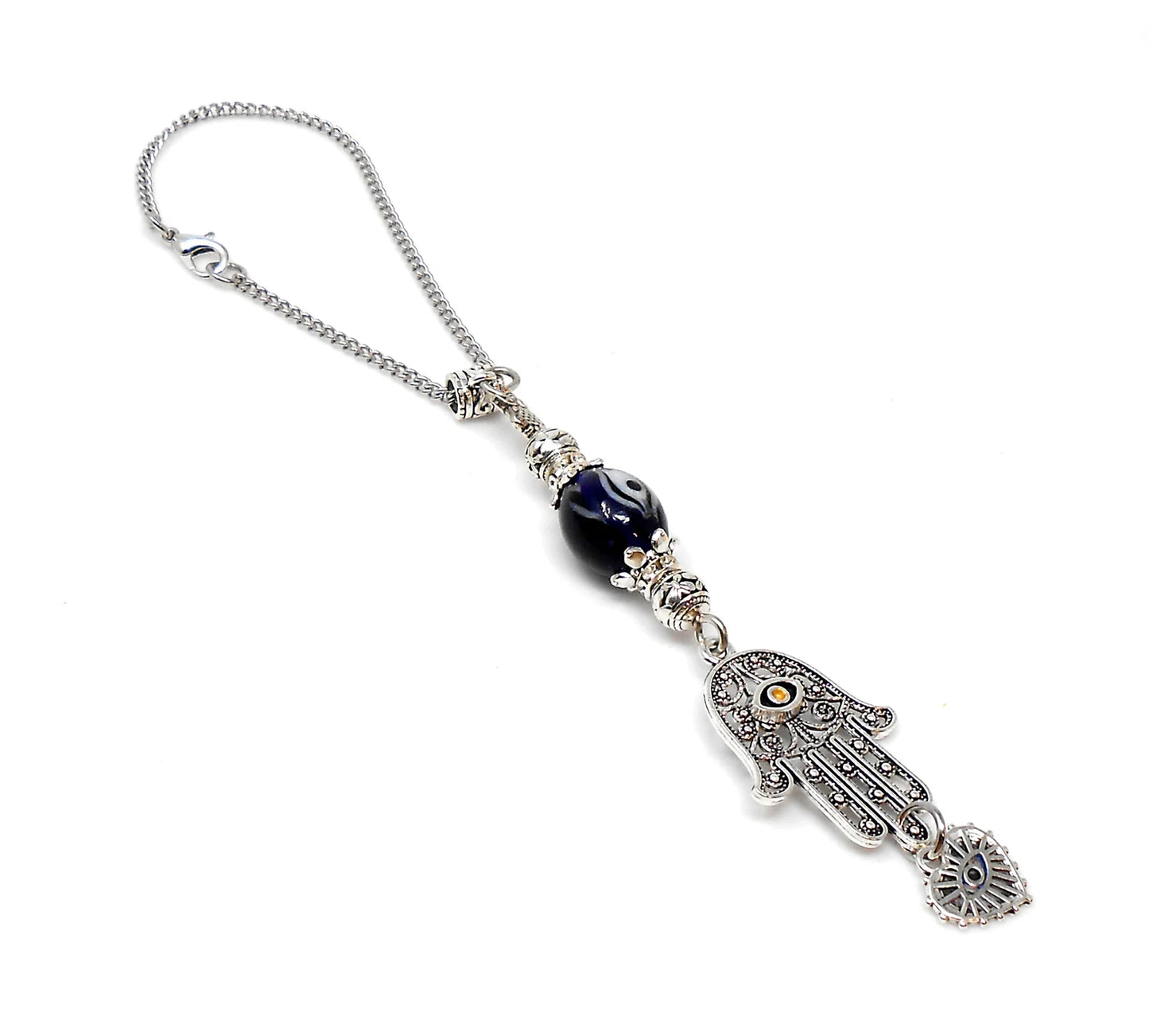 Evil Eye, Hamsa Hand Pendant Evil Eye Protection Car Rear View Mirror Hanging, Hamsa Hand Jewerely, Good Luck Car Decor, Travel Safe Gift