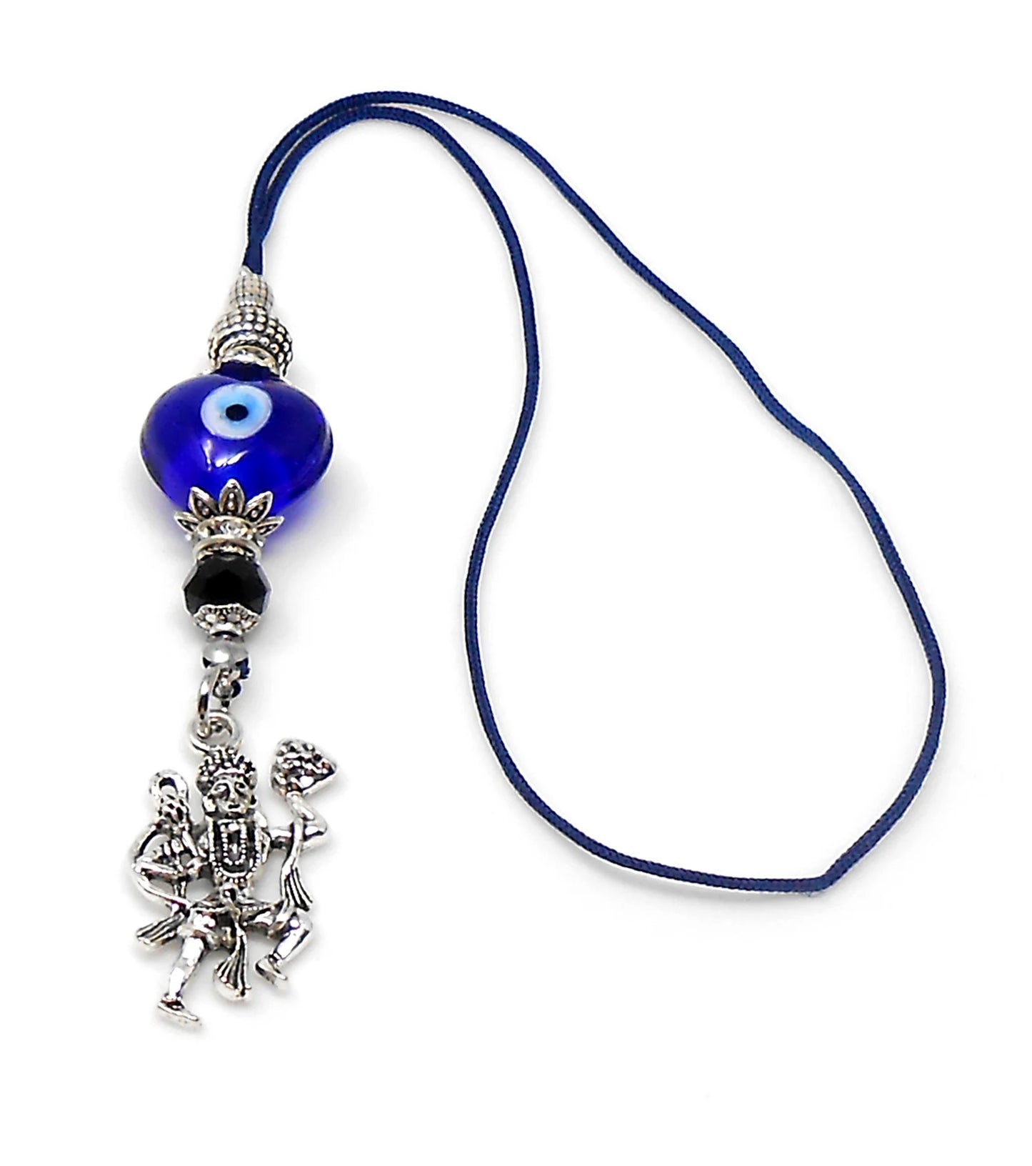 Evil Eye Protection Lord Hanuman ji Kavach (Amulet)-Cell Phone Dangler-Rear View Mirror Car Hanger-Indian Hindu God of Protection & Strength