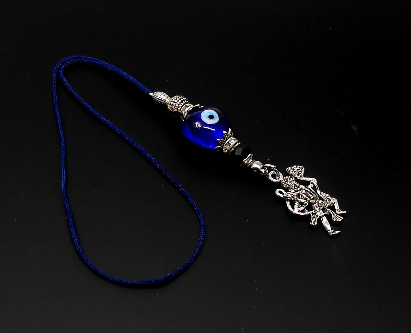 Evil Eye Protection Lord Hanuman ji Kavach (Amulet)-Cell Phone Dangler-Rear View Mirror Car Hanger-Indian Hindu God of Protection & Strength