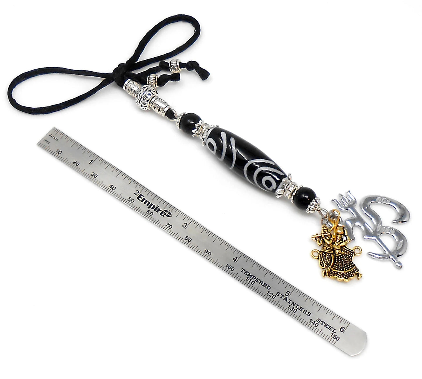 OM | Krishna | Radha Krishna | Evil Eye Protection | Car Rearview Mirror Ornament | Good Luck | Positive Vibes | Positive Vibrations