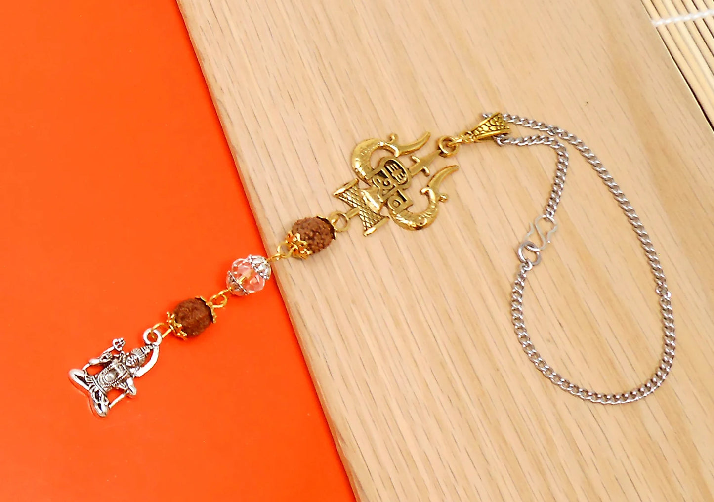 Evil Eye Protection Divine Shiva Trishul Pendant Car Mirror Hanging, Handbag/Backpack Haning for Good Luck Protection