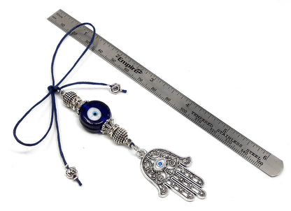 Evil Eye Protection Hamsa Hand Car Charm, Car Rear View Mirror Hanging/Spiritual Car Ornaments Handbag Hanging for Good Luck & Good Fortune
