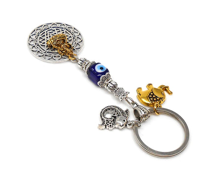Divine Sri Yantra Evil Eye Protection KeyRing-Money Attraction Yantra/Amulet for Good Luck,Success,Fortune,Prosperity & phenomenal Abundance