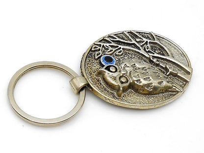 Owl | 3D Lucky Owl Evil Eye Protection KeyRing | Owl Good Luck Charm Ornament | Sharp Focus | Positive Vibes | Intuition Power | InnerWisdom