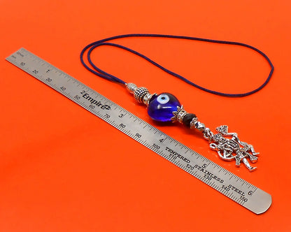 Evil Eye Protection Lord Hanuman ji Kavach (Amulet)-Cell Phone Dangler-Rear View Mirror Car Hanger-Indian Hindu God of Protection & Strength