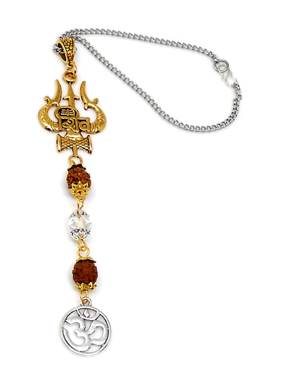 Evil Eye Protection Divine Shiva Trishul Pendant Car Mirror Hanging, Handbag/Backpack Haning for Good Luck Protection