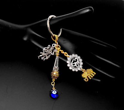 Evil eye Protection Lord Hanumanji Kavach(Amulet)-Indian Hindu Protection & Strength Key Ring for Home/Car/Office/Business-Hindu Deity Charm