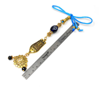 Ganesha | Evil Eye Protection | Car Rearview Mirror Ornament | Good Luck | Happiness | Good Fortune | Success | Prosperity | Spirituality