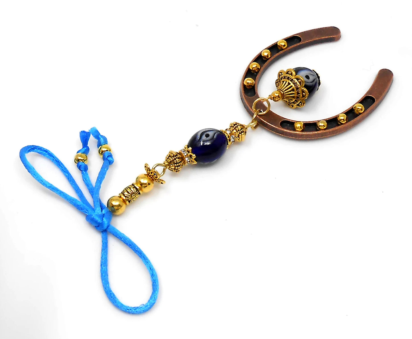Lucky Horseshoe Evil Eye Protection Hanging for Home/Office Door-Rear View Mirror Car Charm-Good Luck Housewarming Gift for your Friends