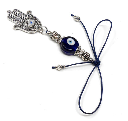 Evil Eye Protection Hamsa Hand Car Charm, Car Rear View Mirror Hanging/Spiritual Car Ornaments Handbag Hanging for Good Luck & Good Fortune