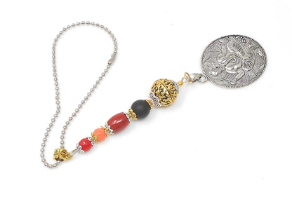 Ganesha | Evil Eye Protection | Car Rearview Mirror Ornament | Good Luck | Happiness | Good Fortune | Success | Prosperity | Spirituality