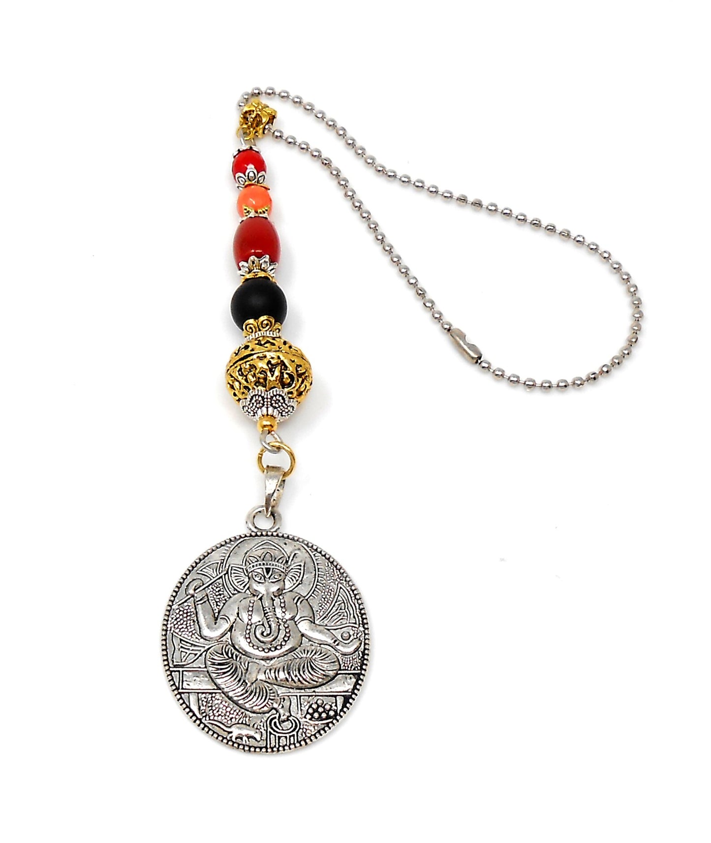 Ganesha | Evil Eye Protection | Car Rearview Mirror Ornament | Good Luck | Happiness | Good Fortune | Success | Prosperity | Spirituality