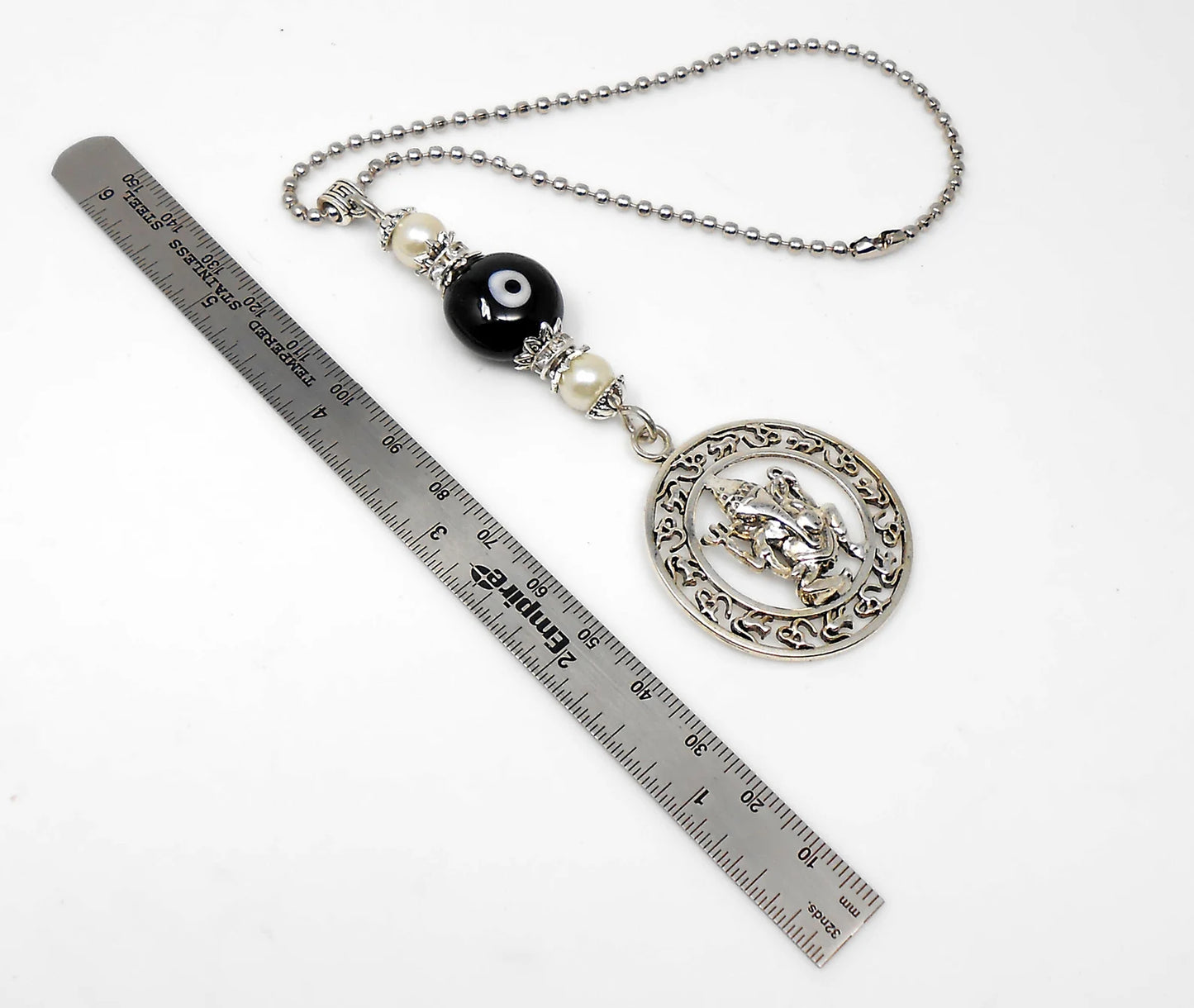 Ganesha | Evil Eye Protection | Car Rearview Mirror Ornament | Good Luck | Happiness | Good Fortune | Success | Prosperity | Spirituality