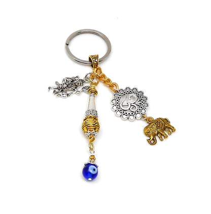 Evil eye Protection Lord Hanumanji Kavach(Amulet)-Indian Hindu Protection & Strength Key Ring for Home/Car/Office/Business-Hindu Deity Charm