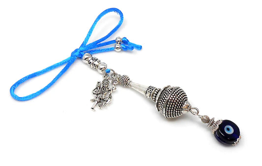 Evil eye Protection Lord Hanuman ji Kavach (Amulet)-Indian Hindu God of Protection & Strength Amulet for Car Rear View Mirror Hanging
