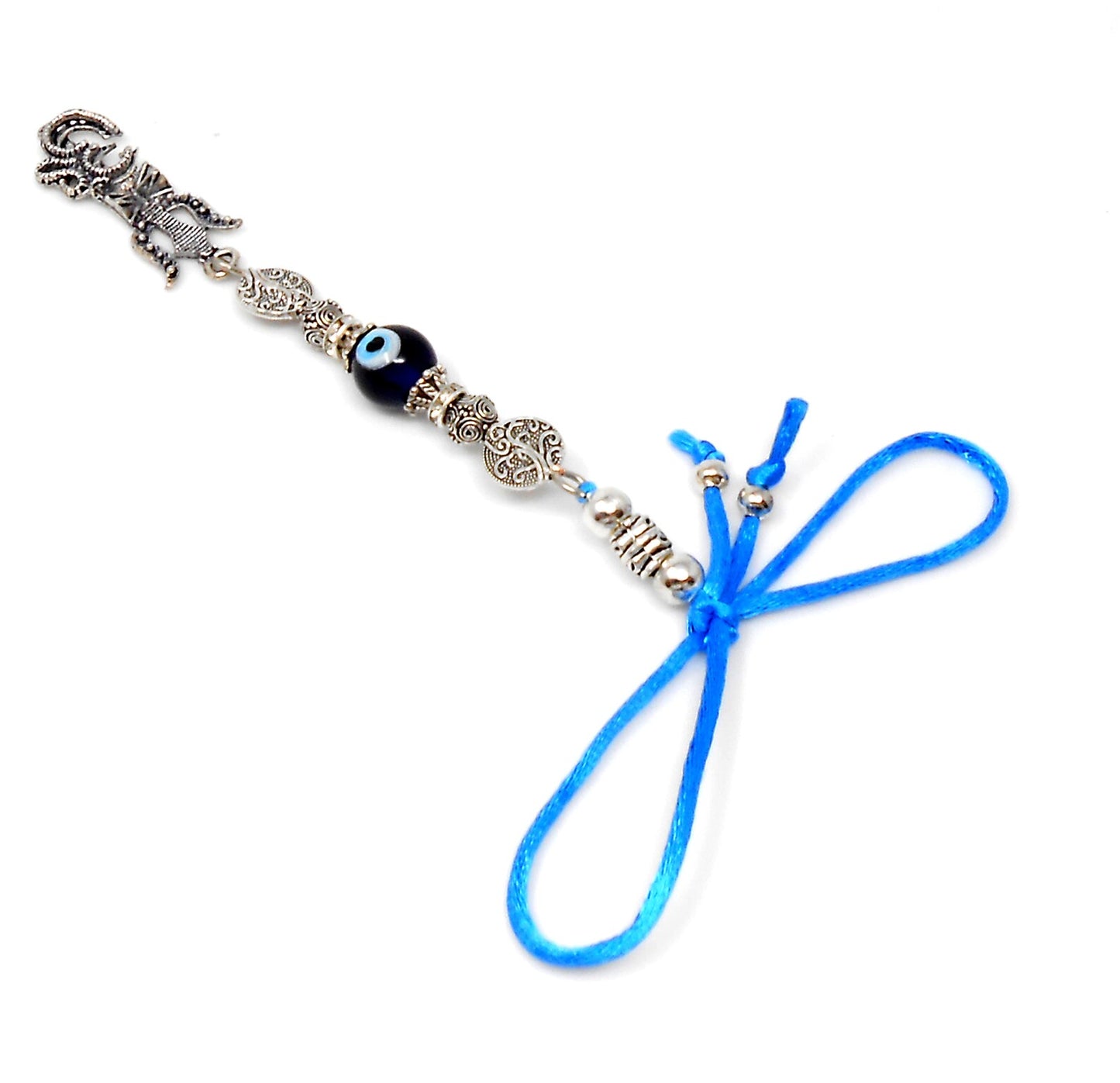 Evil Eye , Evil Eye Protection, Shiva Trishul Damru & OM Car Mirror Hanging- Shiva/Mahadev Trishul Pendant Charm Evil eye protection Hanging