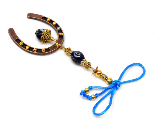 Lucky Horseshoe Evil Eye Protection Hanging for Home/Office Door-Rear View Mirror Car Charm-Good Luck Housewarming Gift for your Friends
