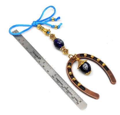 Lucky Horseshoe Evil Eye Protection Hanging for Home/Office Door-Rear View Mirror Car Charm-Good Luck Housewarming Gift for your Friends