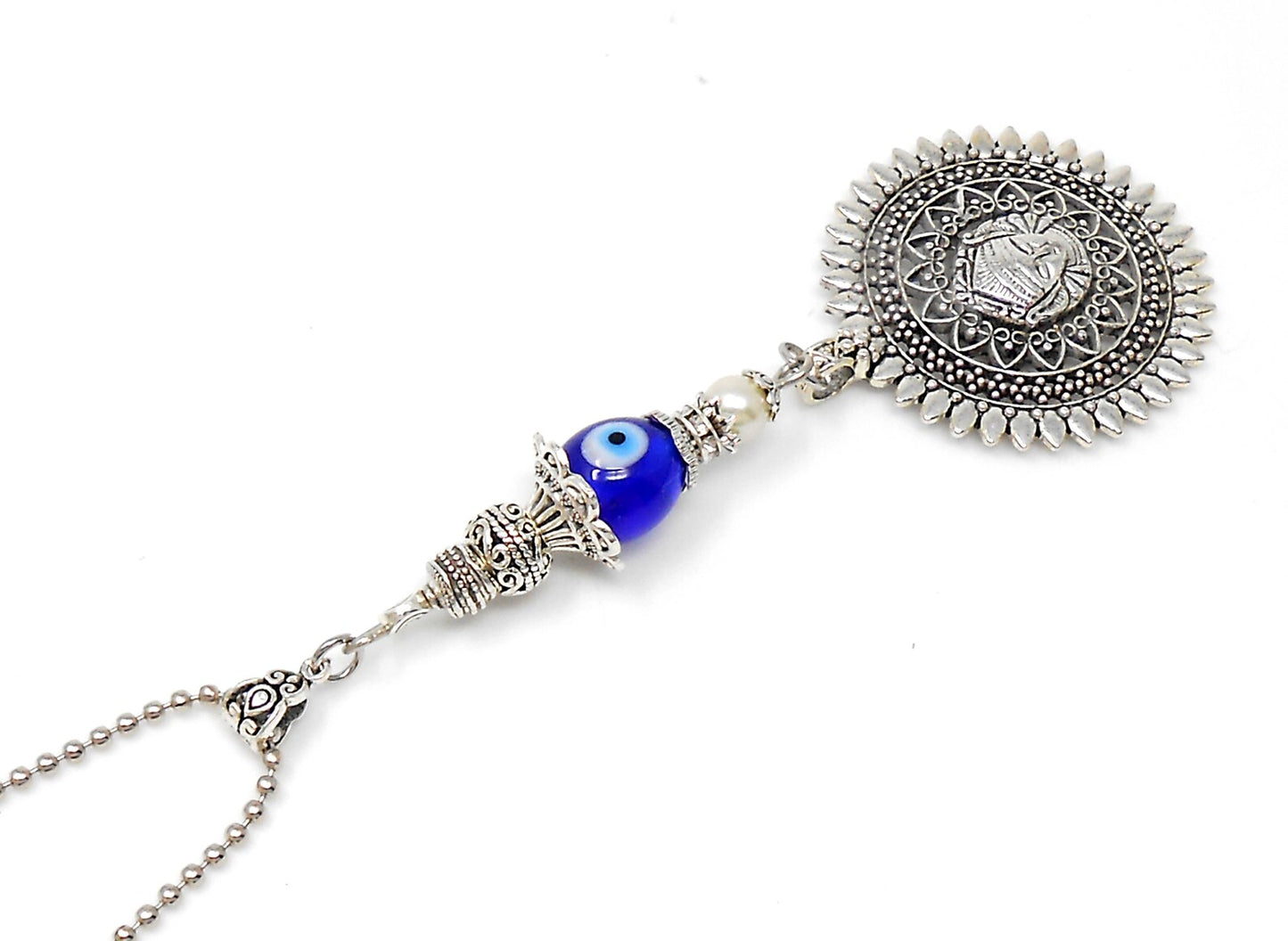 Goddess Durga Traditional Highly Spiritual Car Rear View Mirror Hanging-Evil Eye Protection Durga Charm Hindu Hinduism Religious Pendant