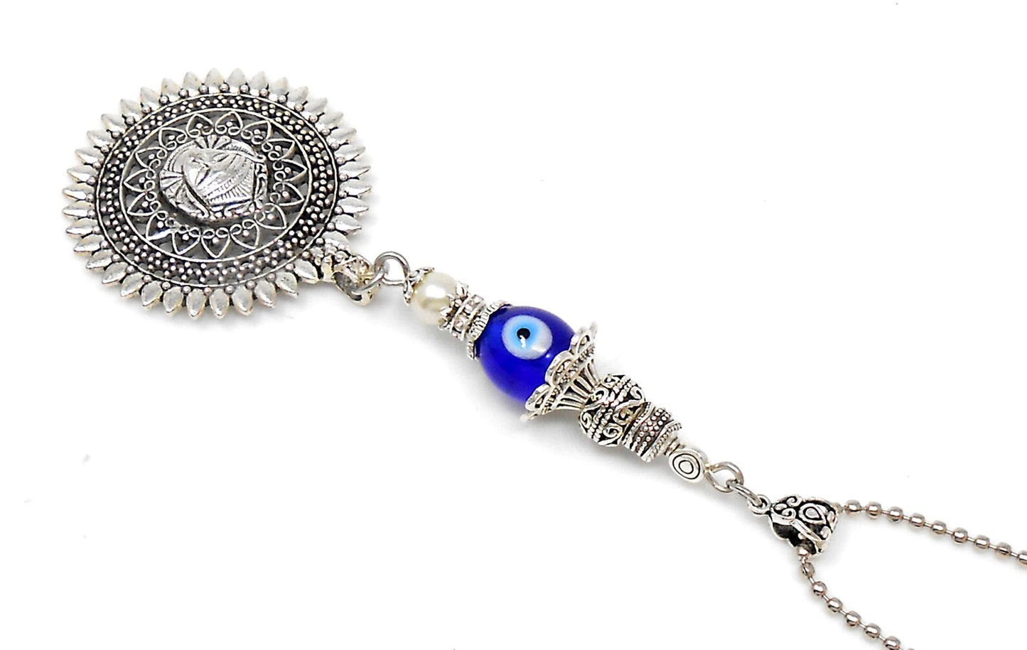 Goddess Durga Traditional Highly Spiritual Car Rear View Mirror Hanging-Evil Eye Protection Durga Charm Hindu Hinduism Religious Pendant