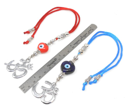 Om Rear View Mirror Car Charm Ornament Hanging-Om Negative Energies Protection Hanging for Good Luck & Good Fortune, Handbag Décor Dangle
