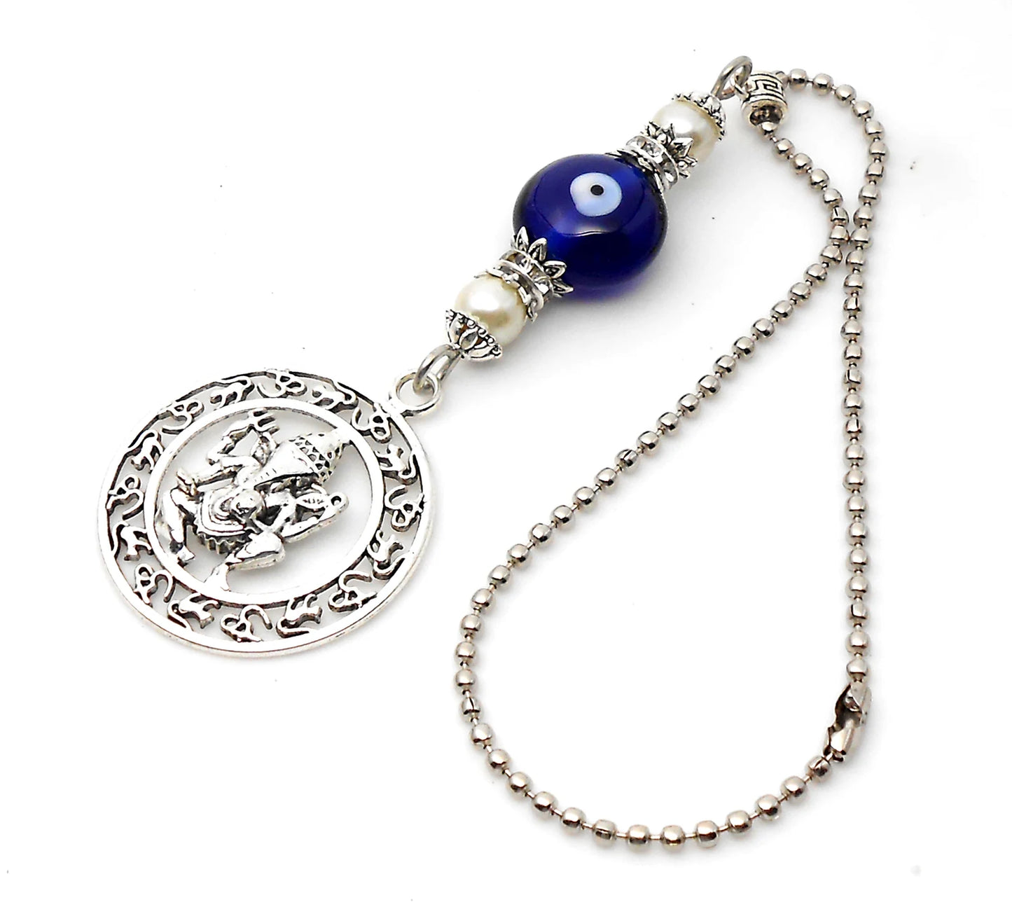 Ganesha | Evil Eye Protection | Car Rearview Mirror Ornament | Good Luck | Happiness | Good Fortune | Success | Prosperity | Spirituality