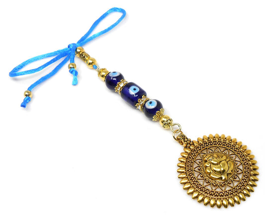 Ganesha | Evil Eye Protection | Car Rearview Mirror Ornament | Good Luck | Happiness | Good Fortune | Success | Prosperity