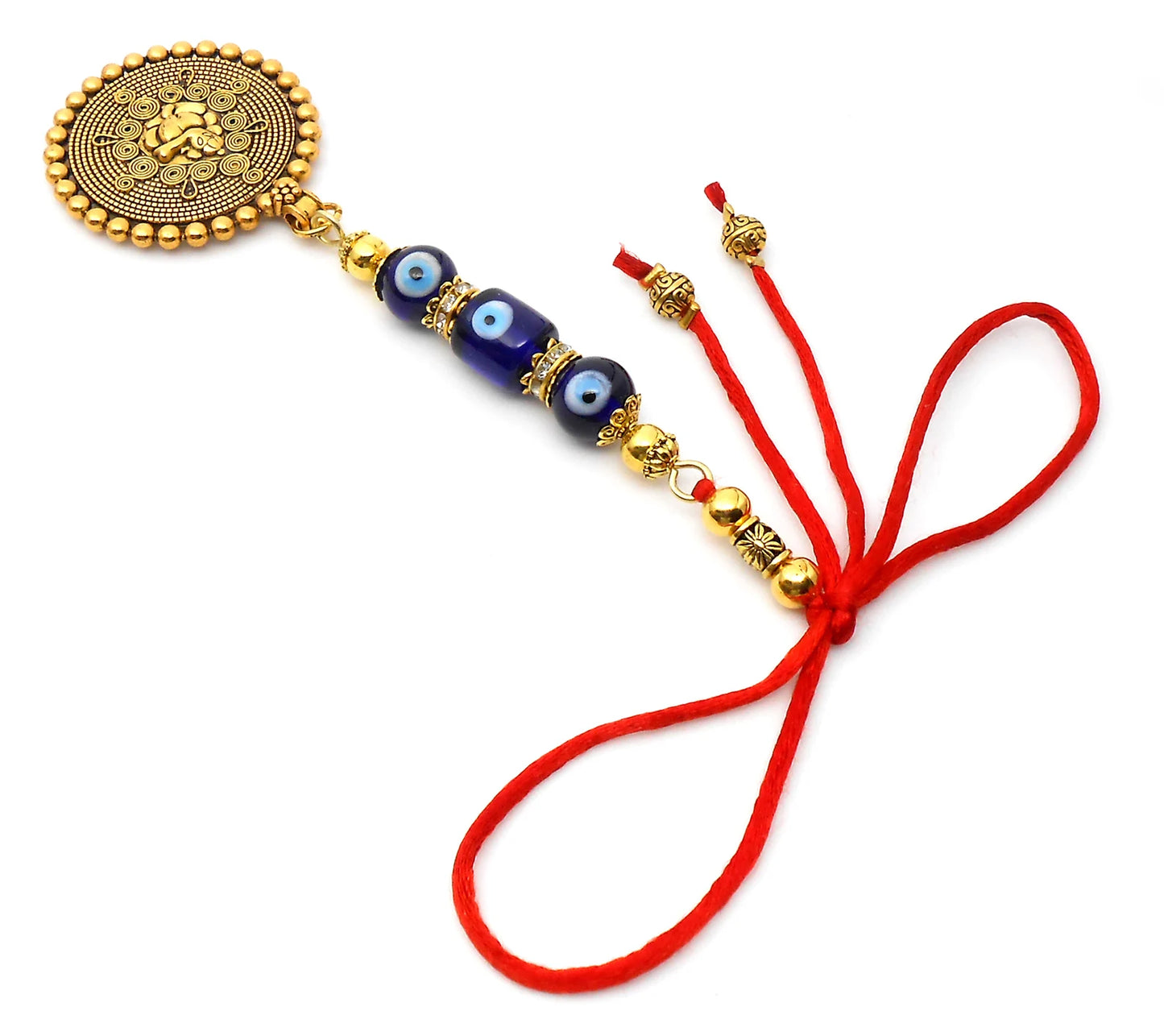 Ganesha | Evil Eye Protection | Car Rearview Mirror Ornament | Good Luck | Happiness | Good Fortune | Success | Prosperity | Spirituality